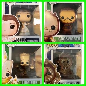 Lot of 4 new funko pop Beauty and the Beast